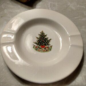 Vintage Christmas Theme Ashtray Ceramo Studio Christmas Tree with Toys